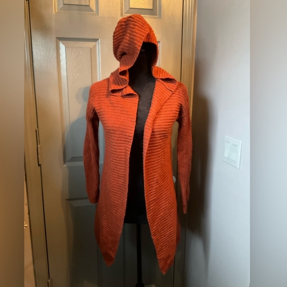 🌕 Forever 21 Sm Rust Hooded Cardigan